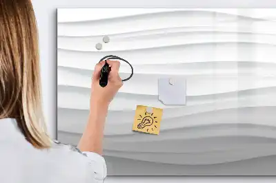 Magnetic marker board with wave texture