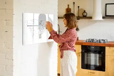 Magnetic world map marker board outline design