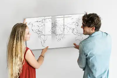 Magnetic world map marker board outline design
