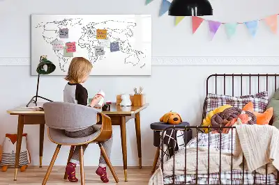 Magnetic world map marker board outline design