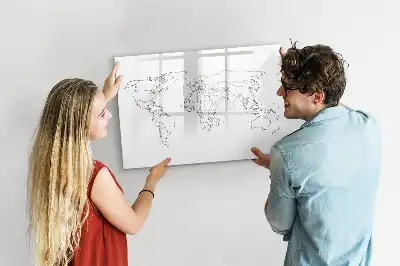 Magnetic world map marker board outline design