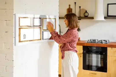 Magnetic glass dry erase board with gold frame