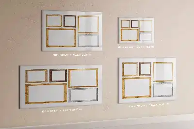 Magnetic glass dry erase board with gold frame