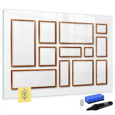 Magnetic marker board with a wooden frame