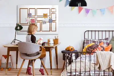 Magnetic marker board with a wooden frame