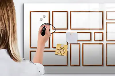 Magnetic marker board with a wooden frame