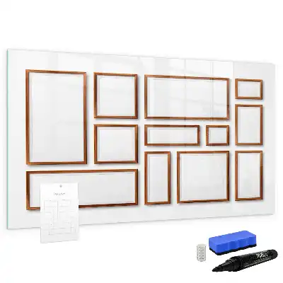 Magnetic marker board with a wooden frame