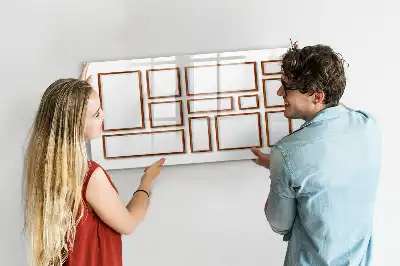 Magnetic marker board with a wooden frame