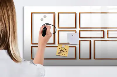 Magnetic marker board with a wooden frame