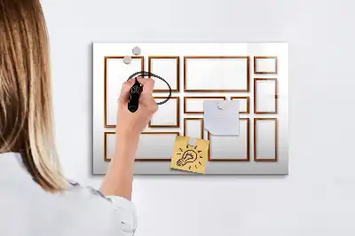 Magnetic marker board with a wooden frame