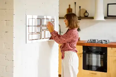 Magnetic marker board with a wooden frame
