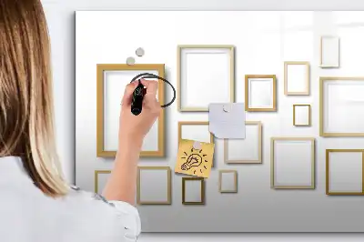 Magnetic glass dry erase board with wooden frames
