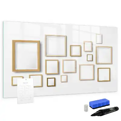 Magnetic glass dry erase board with wooden frames