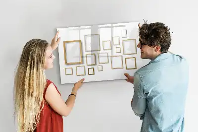 Magnetic glass dry erase board with wooden frames