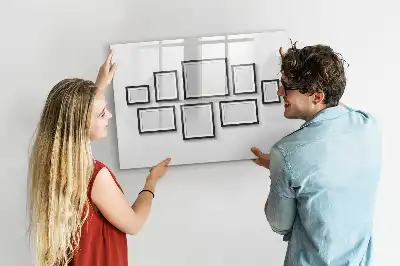 Magnetic marker board with a black frame