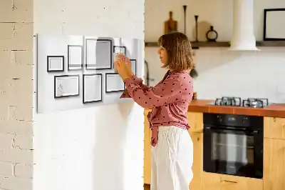 Magnetic marker board with a black frame