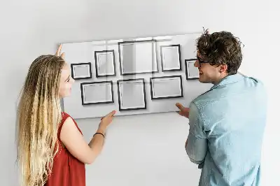 Magnetic marker board with a black frame