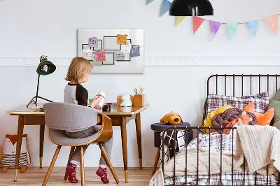 Magnetic marker board with a black frame