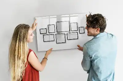 Magnetic marker board with a black frame