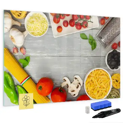 Magnetic glass dry erase board ingredients design