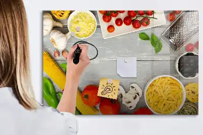 Magnetic glass dry erase board ingredients design
