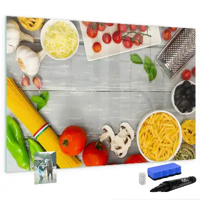 Magnetic glass dry erase board ingredients design