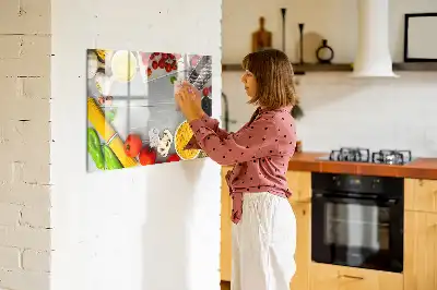 Magnetic glass dry erase board ingredients design