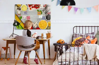 Magnetic glass dry erase board ingredients design