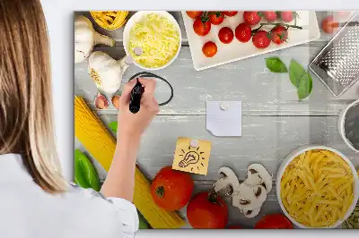 Magnetic glass dry erase board ingredients design