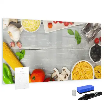 Magnetic glass dry erase board ingredients design