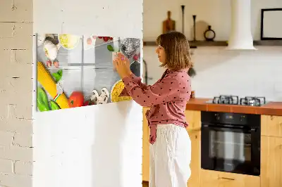 Magnetic glass dry erase board ingredients design