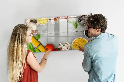 Magnetic glass dry erase board ingredients design