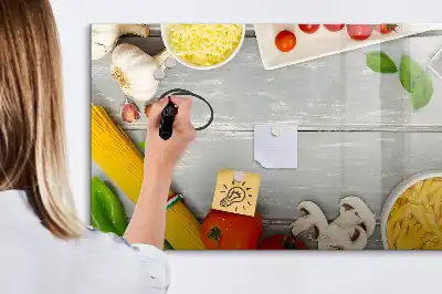 Magnetic glass dry erase board ingredients design