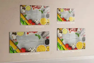 Magnetic glass dry erase board ingredients design