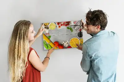 Magnetic glass dry erase board ingredients design