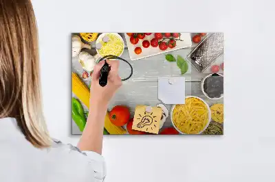 Magnetic glass dry erase board ingredients design