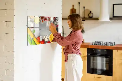 Magnetic glass dry erase board ingredients design