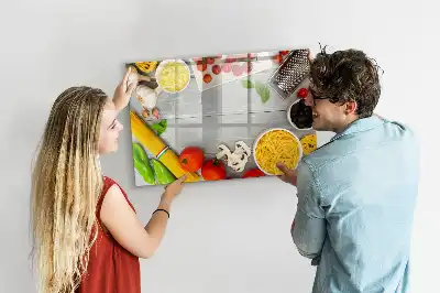 Magnetic glass dry erase board ingredients design