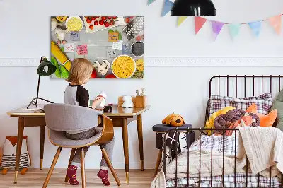 Magnetic glass dry erase board ingredients design
