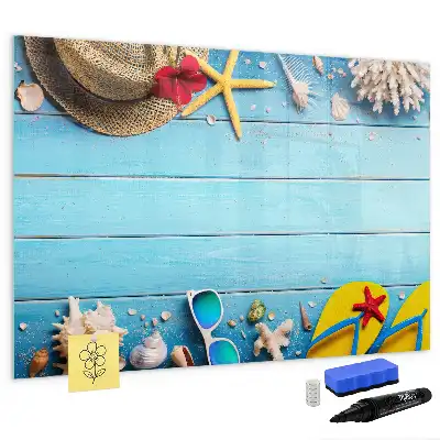 Magnetic marker board for beach accessories