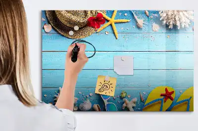 Magnetic marker board for beach accessories