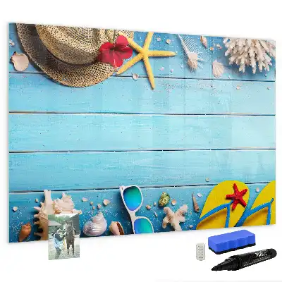 Magnetic marker board for beach accessories