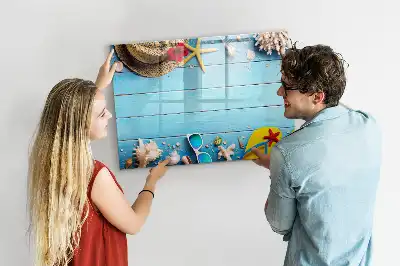 Magnetic marker board for beach accessories