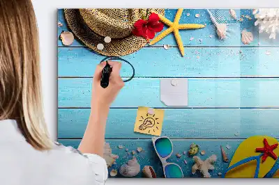 Magnetic marker board for beach accessories