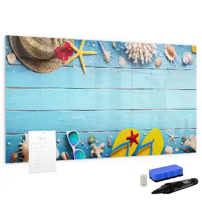 Magnetic marker board for beach accessories