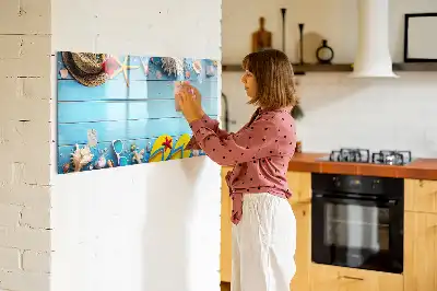 Magnetic marker board for beach accessories