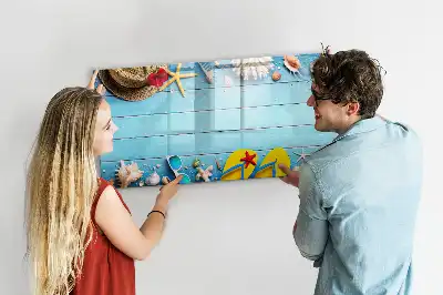 Magnetic marker board for beach accessories