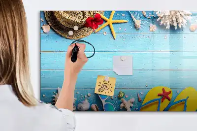 Magnetic marker board for beach accessories