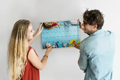 Magnetic marker board for beach accessories