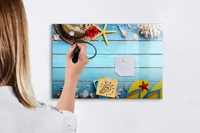 Magnetic marker board for beach accessories